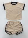 BSCI Certified 100% Cotton Kids Waffle Knit T-shirt & Shorts Set
