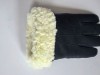 In Stock! Ready Made Mens Premium Eco-Friendly Dyed Genuine Goatskin Leather Gloves with Real Lamb Fur Lining