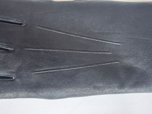 In Stock! Ready Made Mens Premium Eco-Friendly Dyed Genuine Goatskin Leather Gloves with Real Lamb Fur Lining
