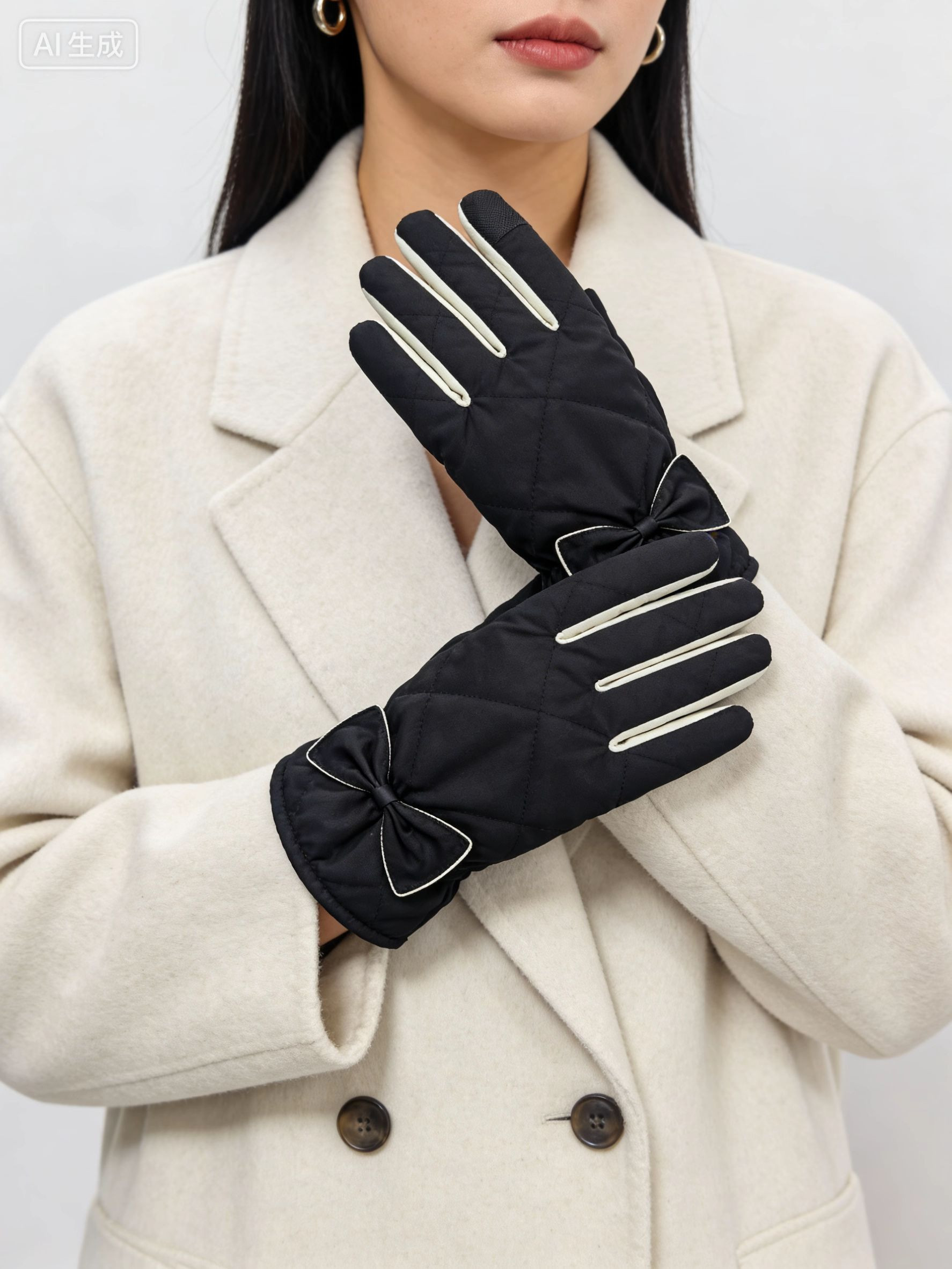 Womens Winter Warm Gloves, Waterproof Windproof Thermal Gloves with Polar Fleece Lining