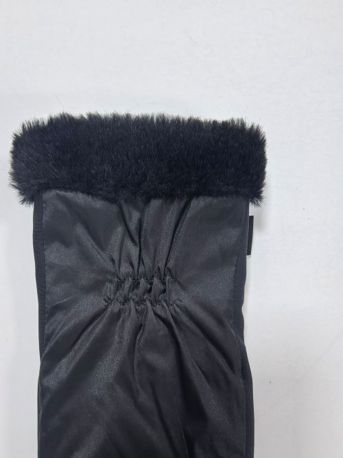 Womens Fashion Winter Gloves, Faux Fur Cuff, Spandex Stretch, Slim Fit