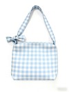 BSCI Certified Blue & White Gingham Check Shoulder Bag