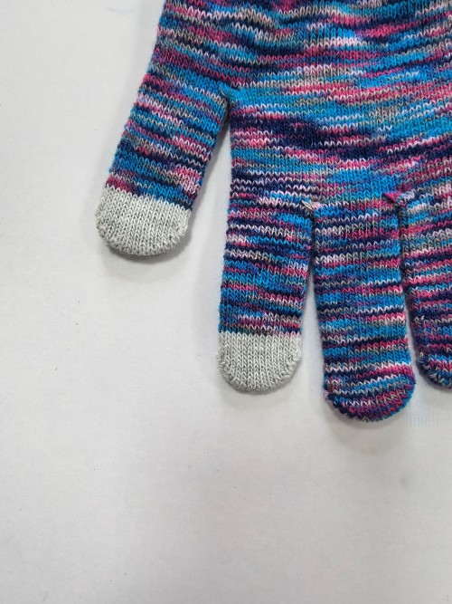 Winter Warm Touchscreen Acrylil Knit Gloves, Space Dye Multicolor Smartphone Gloves