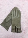 Womens Fashion Premium PU Leather Gloves, Suede Palm Touchscreen Compatible Winter Gloves