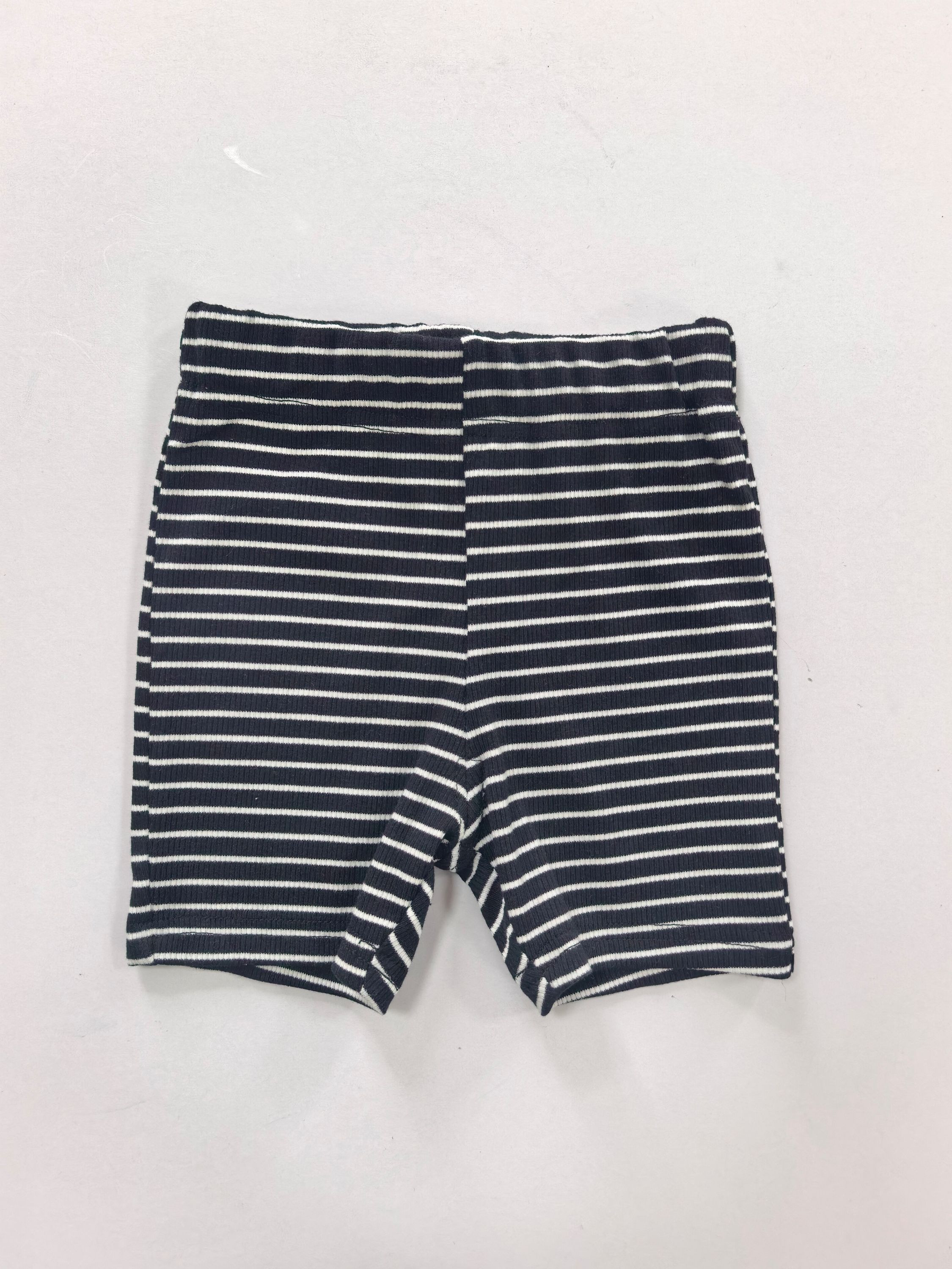 BSCI Certified Kids Stiped Ribbed Shorts, 2-7 Years Toddler Casual f Elastic Waist Shorts
