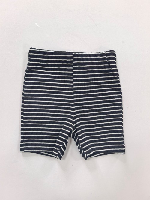 BSCI Certified Kids Stiped Ribbed Shorts, 2-7 Years Toddler Casual f Elastic Waist Shorts