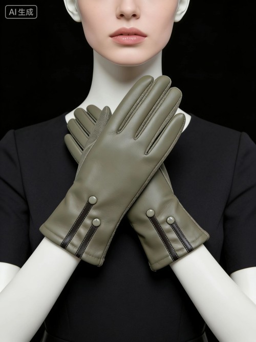 Womens Fashion Premium PU Leather Gloves, Suede Palm Touchscreen Compatible Winter Gloves