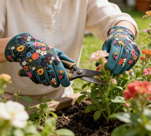 BSCI Certified Non-slip Garden Gloves for Women - Floral